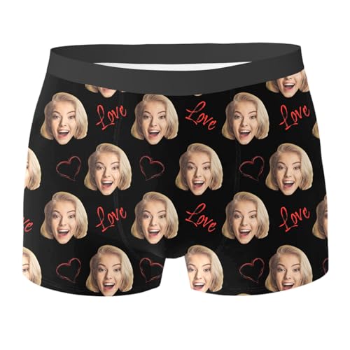 Boxershorts Mit Gesicht Foto Unterhose Personalisierte Boxershorts Männer Unterhose Lustige Retroshorts Herren Personalised Geschenke Boxers Ostern Valentinstag Weihnachten Geburtstag Unterhosen von Generisch