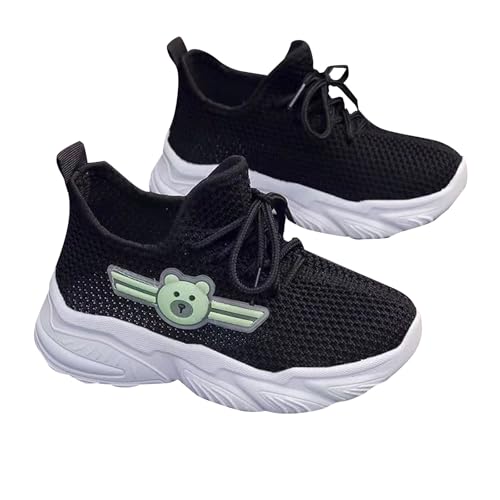 Boys Spring Summer Autumn and Winter Mesh Breathable Adjustable Shoelaces Medium and Large Children's Casual Sports Shoes Schuhe Junge 34 (Black, 28.5 Little Child) von Generisch