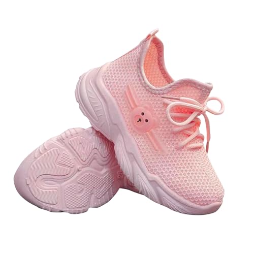 Boys Spring Summer Autumn and Winter Mesh Breathable Adjustable Shoelaces Medium and Large Children's Casual Sports Shoes Weiße Schuhe (Pink, 30.5 Little Child) von Generisch