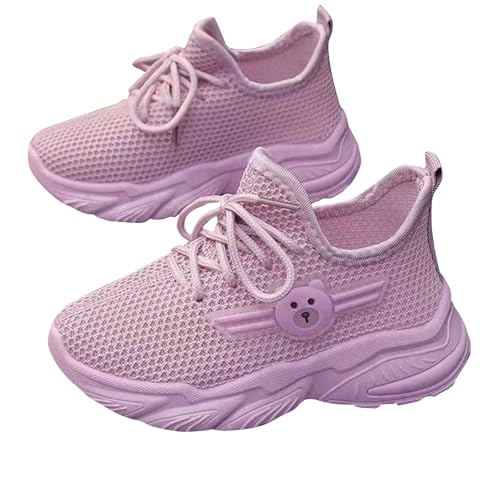 Boys Spring Summer Autumn and Winter Mesh Breathable Adjustable Shoelaces Medium and Large Children's Casual Sports Shoes Weiße Schuhe (Purple, 32 Big Kids) von Generisch