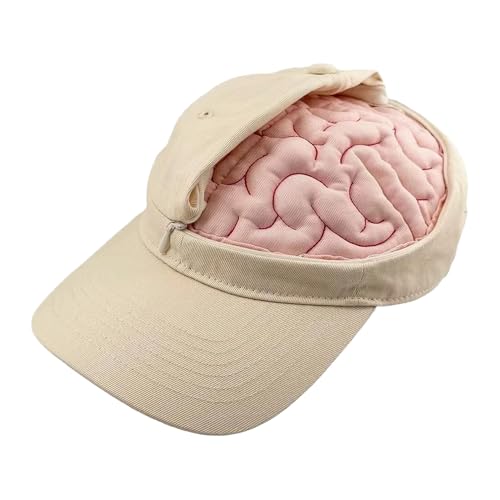 Brain Hut - Brain Baseball Cap | Gehirnkappe, Lustiger Denken Hut, Kostümzubehör Offenes Und Enge Gehirndesign Kopfbedeckungsfoto Requisite Für Frauen Im Freien Aktivitäten Reisen Wanderfest Geburtsta von Generisch