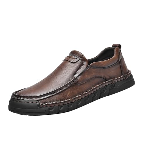 Braune Lederschuhe Herren Businessschuhe Slip-On-Sicherheits Fahrschuhe Große Größe Flacheschuhe Breite Füße Wanderschuhe Stilvoll und Schön Anzugschuhe Alltagsleben Freizeitschuhe Braune Lederschuhe Herren Businessschuhe Slip-On-Sicherheits Fahrschuhe Große Größe Flacheschuhe Breite Füße Wanderschuhe Stilvoll und Schön Anzugschuhe Alltagsleben Freizeitschuhe von Generisch