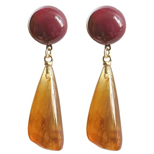 Braune Ohrclips ohne Piercing übertriebene große Wassertropfen Ohrringe, Einheitsgröße von Generisch