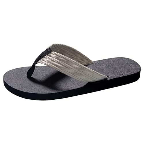 Braune Schuhe Herren Männer Sommer Casual Outdoor Tragen Strand Nicht Slip Atmungsaktive Flip-Flops Clip Zehen Große Größe Flache Unterseite Hausschuhe Sandalen Filz Hausschuhe Herren 46 (White, 45) von Generisch