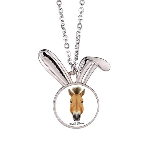 Braunes starkes Pferd Tier Kaninchen Halskette Anhänger Häschen Tier Schmuck Geschenk von Generisch
