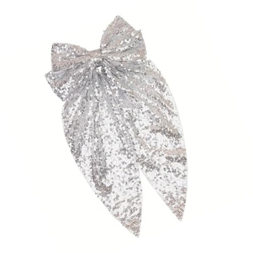 Braut-Haarnadel mit Pailletten-Schleife für Mädchen, Haarspange für Festzug, Abschlussball, Prinzessin, Haarschmuck, Bühnenrequisiten von Generisch