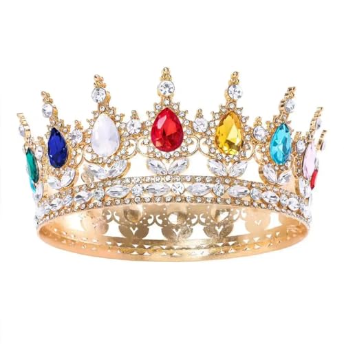 Brautprinzessin Tiara Runde Festzug Kronen Kristall Full King Hochzeit Krone Haarschmuck Brautprinzessin Tiara Runde Festzug Kronen Kristall Full King Hochzeit Krone Haarschmuck von Generisch