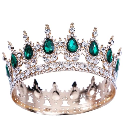 Brautprinzessin Tiara Runde Festzug Kronen Kristall Full King Hochzeit Krone Haarschmuck Brautprinzessin Tiara Runde Festzug Kronen Kristall Full King Hochzeit Krone Haarschmuck von Generisch