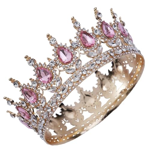 Brautprinzessin Tiara Runde Festzug Kronen Kristall Full King Hochzeit Krone Haarschmuck Brautprinzessin Tiara Runde Festzug Kronen Kristall Full King Hochzeit Krone Haarschmuck von Generisch