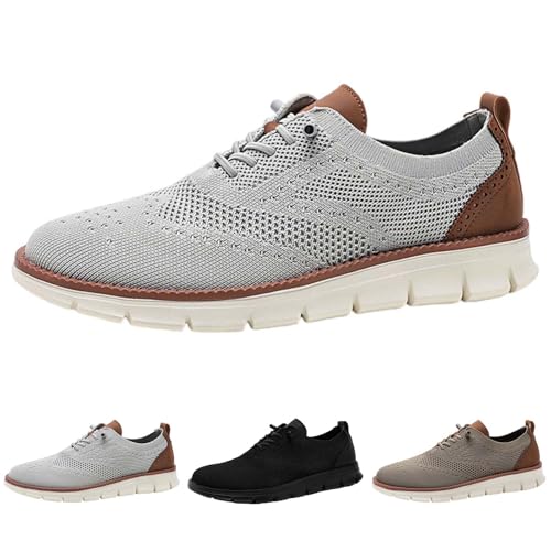 Breeze Schuhe Herren Sneaker Sportschuhe Laufschuhe Turnschuhe Ultrabequem Bootsschuhe Atmungsaktiv Gestrickter Stoff Derby Sommer Schnürschuhe Formale Klassische Freizeit Schuhe von Generisch