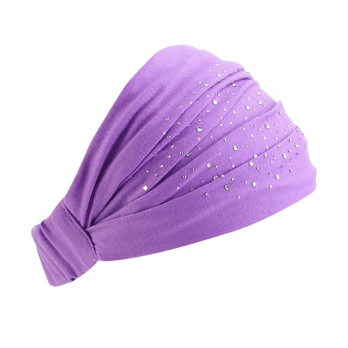 Breite Stirnbänder Schwarzer Turban Elastisches Afrikanisches Kopftuch Sporthaar Für Frauen Und Mädchen Gut Dehnbar Einfarbig Haut Breites Jogging Outfit Herren (Hot Pink, One Size) von Generisch