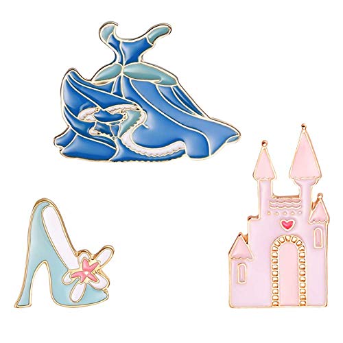Brooches 3 Stück Cartoon-Kleid Schloss High Heel Emaille Abzeichen Brosche Pin Kleidung Schmuck Praktisches Design und langlebig von Generisch