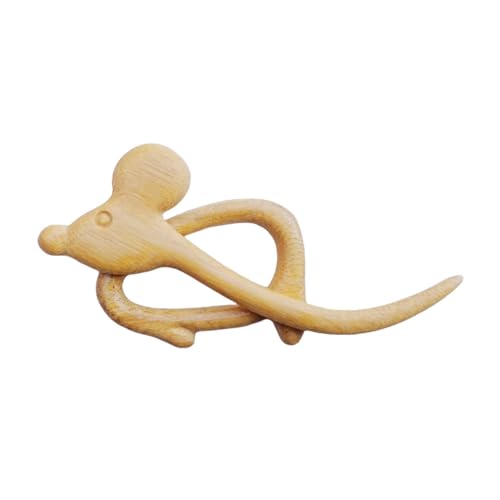 Brosche Pin Clip für Damen Schal Holz Tier Muster Brosche Pin Kreative Cartoon Tier Form Abzeichen Pins Pullover Clip Schal Pins (E, One Size) von Generisch