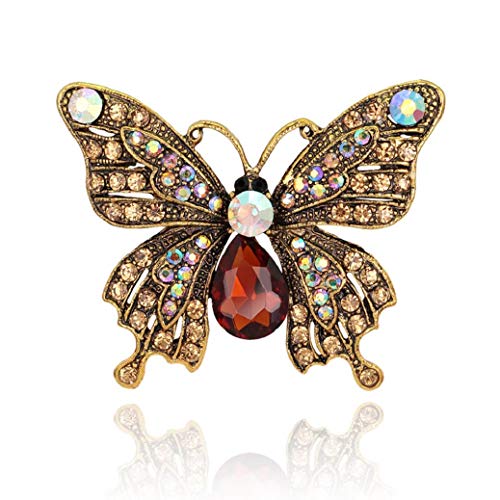 Brosche für Damen, Schmetterling, Strass, eingelegt, für Pullover, Schal, zuverlässige Leistung, langlebiges Design von Generisch