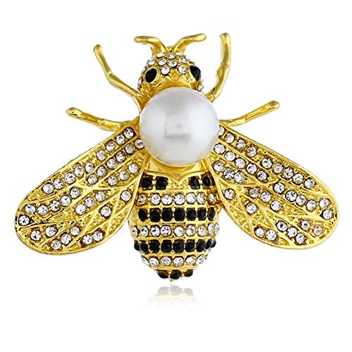 Brosche mit Bienenwespe, Strass, Kunstperlen, Halsband, Anstecknadel, Kleidung, Schal, Schmuck, Haltbarkeit von Generisch