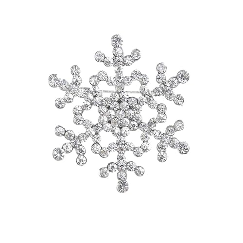 Broschen für Damen Pull Crystal Simulation Strass Silber Hochzeit Pin Brust Brosche V-förmiger Rhinestone Schal (Silver, One Size) von Generisch