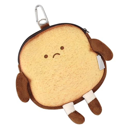 Brotgeldbörse, Brotgeldbeutel - Toast Reißverschluss-Wechseltasche - Plüsch-Münzfach, Geldbeutel, süßer Taschenanhänger für Erwachsene und Kinder von Generisch