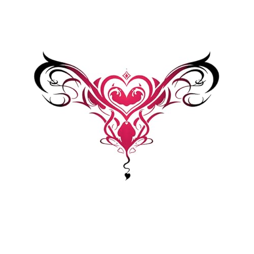 Brust-Bauch-Phantomherz-Bunter Aufkleber, nicht reflektierend, wasserfest, realistisch, Einweg, farbecht, waschbar, langlebiges, gefälschtes temporäres Tattoo(2pcs) von Generisch