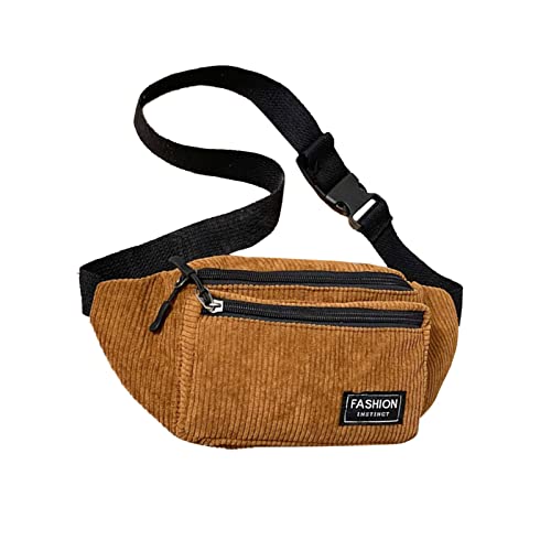 Brusttasche Textur Körper Sport Gürteltasche Lässige Umhängetasche Für Männer Frauen Umhängetaschen Damen Stoff Groß (Brown, One Size) von Generisch