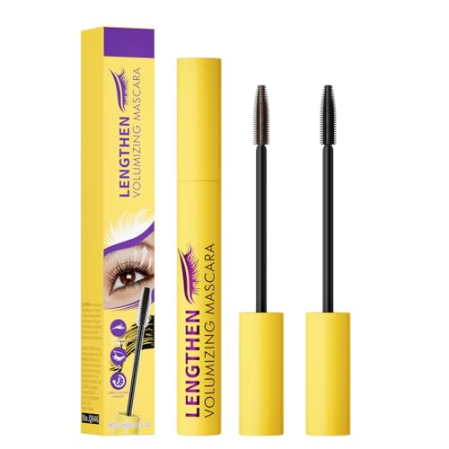 Bubble Mascara, Fülle und Wasserdichte Mascara langfristig nicht leicht zu entfernen Volumendichte nicht verdünnt 10 ml, Langanhaltende Wasserfester Wimperntusche (2pc) von Generisch