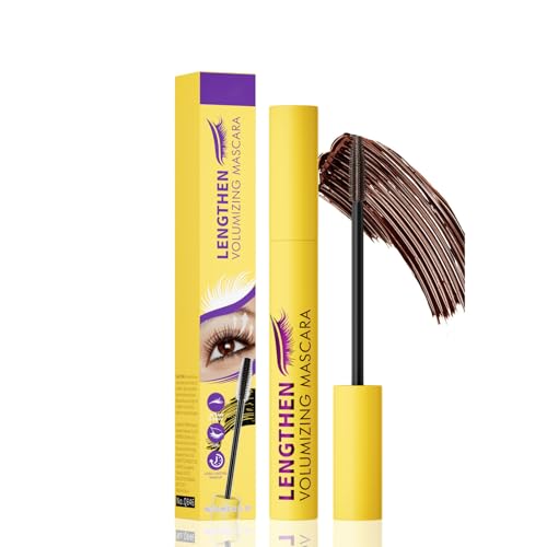 Bubble Mascara, Fülle und Wasserdichte Mascara langfristig nicht leicht zu entfernen Volumendichte nicht verdünnt 10 ml, Langanhaltende Wasserfester Wimperntusche (Brown) von Generisch