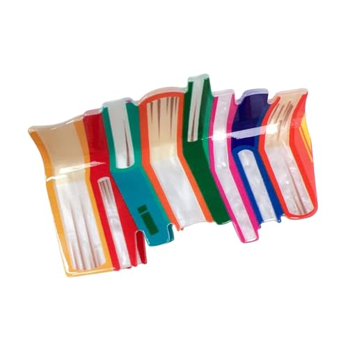 Buch Haarklammer Zurück zur Schule Haarspangen für dünnes Haar Lustige Lehrerzubehör Orange Buchform Haarklammer für Mädchen Haarstyling Zubehör Haarklammer Spangen Buchliebhaber (A, 10 x 2cm) von Generisch