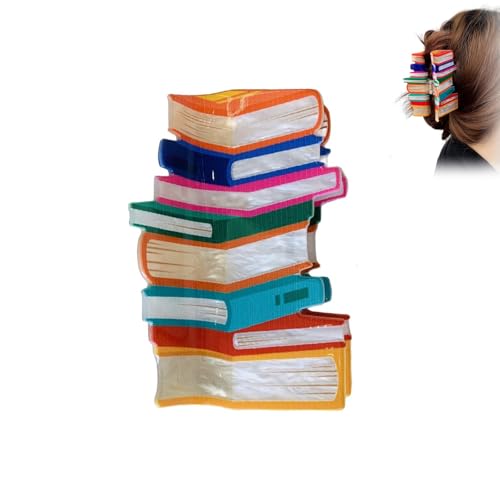 Buch Haarspange,Nette Zurück zur Schule Buch Haarspange Clip für Lehrer und Schüler,Clips Buch Form Haarspange Clip für Frauen Zurück zur Schule Lehrer Haarzubehör Geschenke (Orange) von Generisch