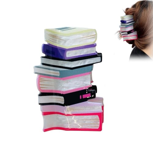 Buch Haarspange,Nette Zurück zur Schule Buch Haarspange Clip für Lehrer und Schüler,Clips Buch Form Haarspange Clip für Frauen Zurück zur Schule Lehrer Haarzubehör Geschenke (Pink) von Generisch