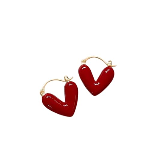 Büroklammer Ohrringe Tiny Opal Screw Back Earrings Birthstone Cartilage Earring Stud Tragus Piercing Earring Dainty Jewelry Ohrringe Mehrere Stecker (Red, One Size) von Generisch