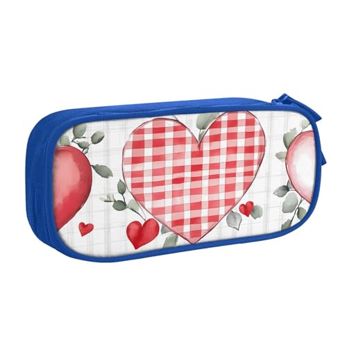 Buffalo kariertes Federmäppchen mit Herzmotiv, romantisch, große Stifttasche, Schreibtisch-Organizer, Federmäppchen für Schule, Büro, Make-up-Tasche mit Reißverschluss, rose, 21x5x10.5cm Buffalo kariertes Federmäppchen mit Herzmotiv, romantisch, große Stifttasche, Schreibtisch-Organizer, Federmäppchen für Schule, Büro, Make-up-Tasche mit Reißverschluss, rose, 21x5x10.5cm von Generisch
