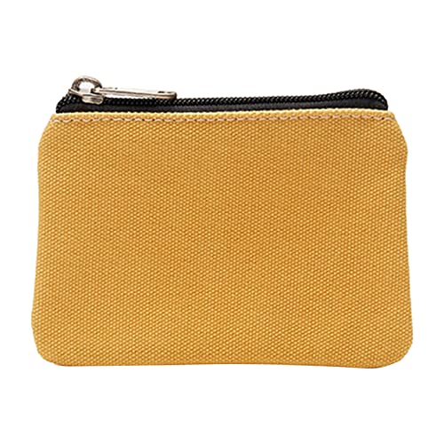 Bunte Baumwoll-Canvas-Wechseltasche, Kartentasche, einfache Stofftasche, Aufbewahrungstasche Kitkartenhüllen Damen (Yellow, One Size) von Generisch
