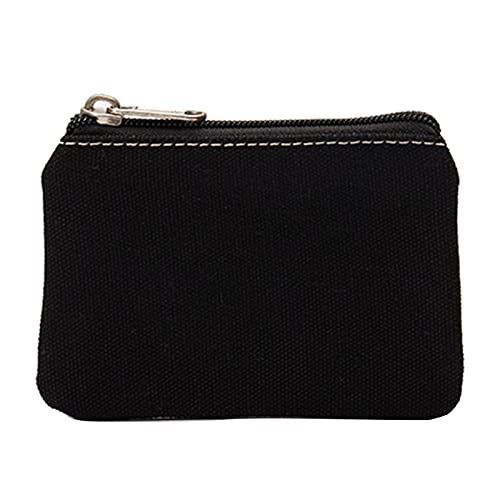 Bunte Baumwoll-Canvas-Wechseltasche, Kartentasche, einfache kleine Stofftasche, Aufbewahrungstasche Damen Geldbörsen Groß Rose (Black, One Size) von Generisch