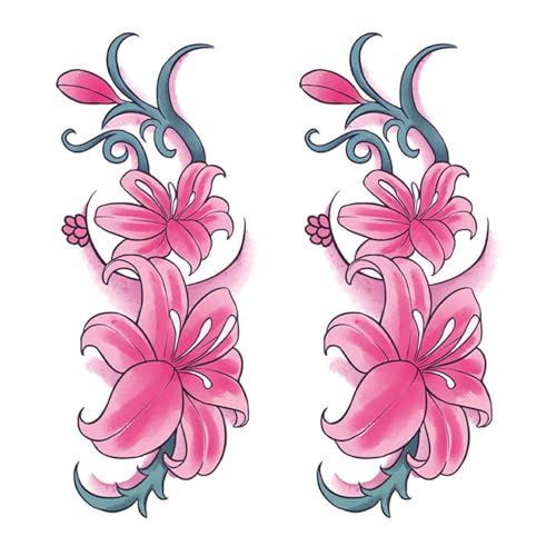 Bunte Blumen Temporäre Tattoo-Aufkleber, Einweg-Aufkleber, Abdeckung von Narben, wasserdichte und dauerhafte Fake-Tattoos für Männer und Frauen von Generisch