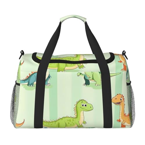 Bunte Dino-Reisetasche, Dinosaurier, Fitnessstudio, Übernachtung, Wochenendtasche für Männer und Frauen, leichtes Handgepäck für Workout, Urlaub von Generisch