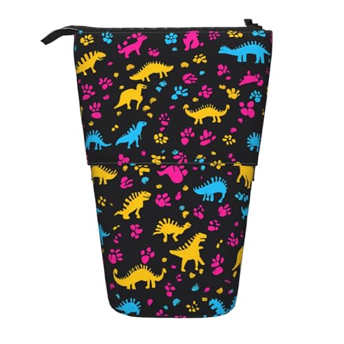 Bunte Dinosaurier-Federmäppchen, stehend, Dino-Motiv, Stifteetui, Teleskop-Bleistifttasche, Pop-Up-Kosmetiktasche, Schreibwaren-Organizer für Schule, Büro, Reisen von Generisch