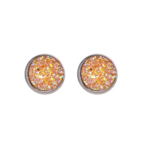 Bunte Ohrstecker für Damen, 1 Paar runde, baumelnde Tropfen-Ohrringe mit Anhängern, perfekt zum Ergänzen jedes Outfits Ohrringe Oben Unten (Orange, One Size) von Generisch