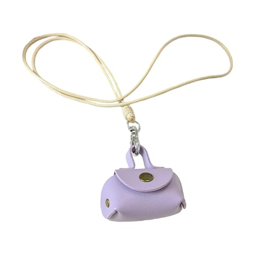 Bunte PU-Leder-Halskette, Taschenanhänger, Halskette für Damen, Frühlings-inspiriert, langes Umhängeband mit Dopamin-Farbtönen von Generisch