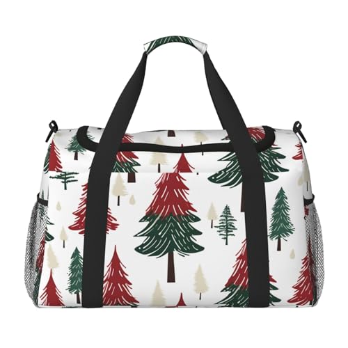 Bunte Reisetasche mit Weihnachtsbaum, Weihnachten, Fitnessstudio, Übernachtung, Wochenendtasche für Männer und Frauen, leichtes Handgepäck für Workout, Urlaub von Generisch