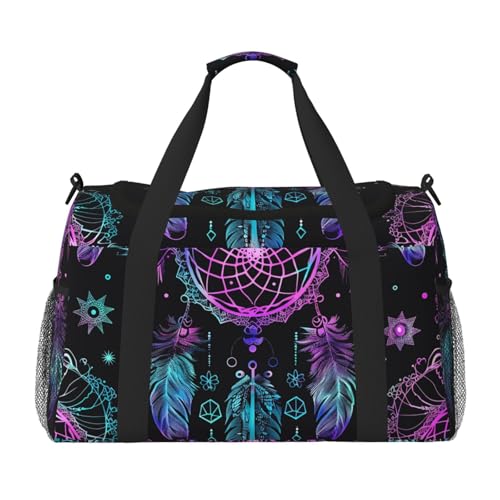 Bunte Traumfänger-Reisetasche, Reisetasche, Galaxie, Fitnessstudio, Übernachtung, Wochenendtasche für Männer und Frauen, leichtes Handgepäck für Workout, Urlaub Bunte Traumfänger-Reisetasche, Reisetasche, Galaxie, Fitnessstudio, Übernachtung, Wochenendtasche für Männer und Frauen, leichtes Handgepäck für Workout, Urlaub von Generisch