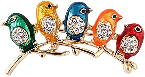 Bunte Vogel Zweig Emaille Brosche Pin Frauen Schal Dekor Geschenk Anzug Pullover Schal Ornamente von Generisch