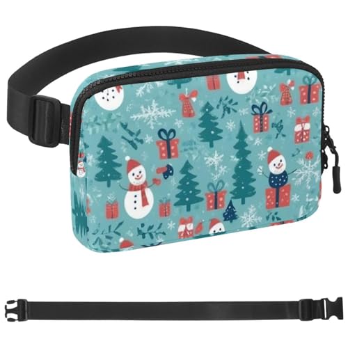 Bunte Weihnachts-Gürteltasche für Damen und Herren, Gürteltasche mit verstellbarem Riemen, modische Umhängetasche für Reisen, Outdoor, Laufen, Wandern, Mehrfarbig 04, 1.5x9.0x5.9in/4x23x15cm von Generisch