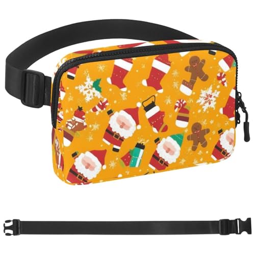 Bunte Weihnachts-Umhängetasche für Damen und Herren, Gürteltasche für Reisen, Freizeit, Wandern, Radfahren, 133, Mehrfarbig 02, 1.5x9.0x5.9in/4x23x15cm von Generisch
