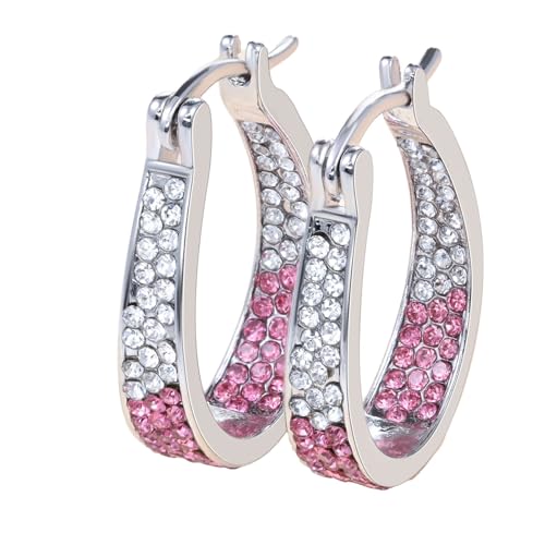 Bunte Zirkon Creolen Ohrringe Silber 925 für Frauen Exquisite Geschenke für Hochzeit Geburtstag Party, Einheitsgröße von Generisch