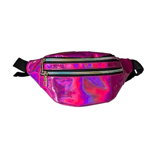 Bunter Damen-Hüfttasche mit Reißverschluss, verstellbare Hüfttasche, Outdoor-Hüfttasche (Hot Pink, A) von Generisch