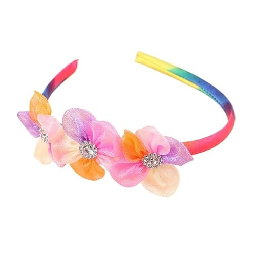 Bunter Haarreif mit Wasser-Diamant-Netz, Pfirsichblüte, for Mädchen – Baby-Stoffblumen-Stirnband(Color 1) von Generisch