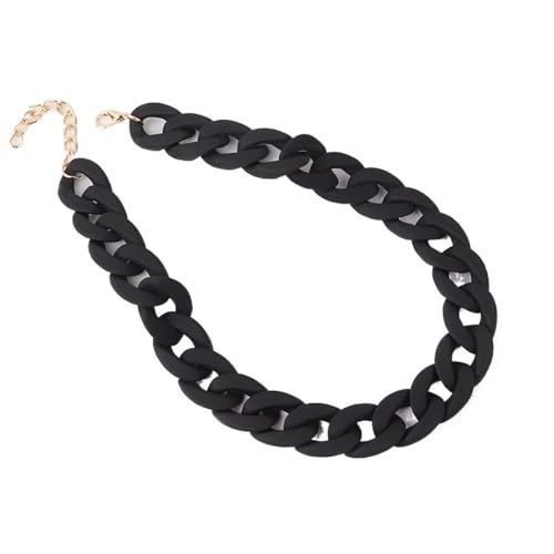 Buntes Acryl-Halsband, matt, breite Kette, Statement-Halsband für Damen, Einheitsgröße, Kunststoff, Achat von Generisch