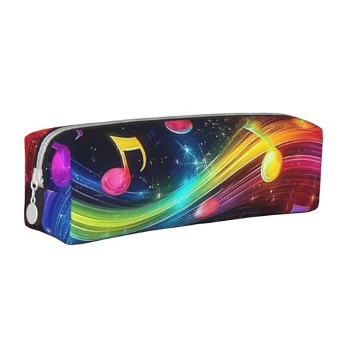 Buntes Federmäppchen, tragbar, zylindrisch, mit Reißverschluss, Kosmetiktasche aus Leder, weiß, Einheitsgröße, Schulrucksack von Generisch