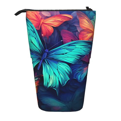 Buntes Federmäppchen mit Schmetterlingsmotiv, Fantasie-Stifttasche, Teleskop-Federtasche, Pop-Up-Kosmetiktasche, Schreibwaren-Organizer für Schule, Büro, Reisen von Generisch