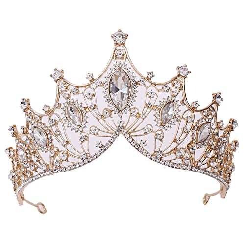 Buntes Kristall-Brautkronen-Tiara für Hochzeit, Königin, Braut, Frauen und Mädchen, Hochzeits-Haarschmuck-Zubehör, funkelnder Kopfschmuck für Brautparty, Party, Fotografie, Abschlussball von Generisch