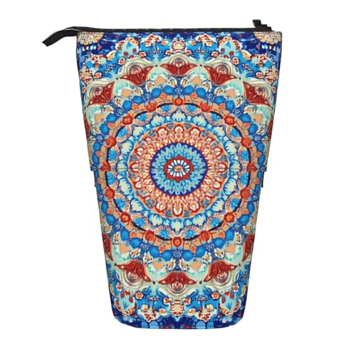 Buntes Mandala-Stiftetui, ethnische Blume, Stifteetui, Teleskop-Federtasche, Pop-Up-Kosmetiktasche, Schreibwaren-Organizer für Schule, Büro, Reisen von Generisch